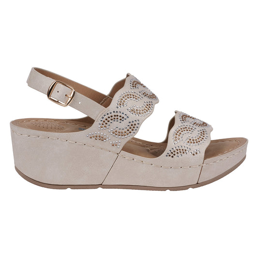 Women's Alexia Gold Embellished Wedge Sandals