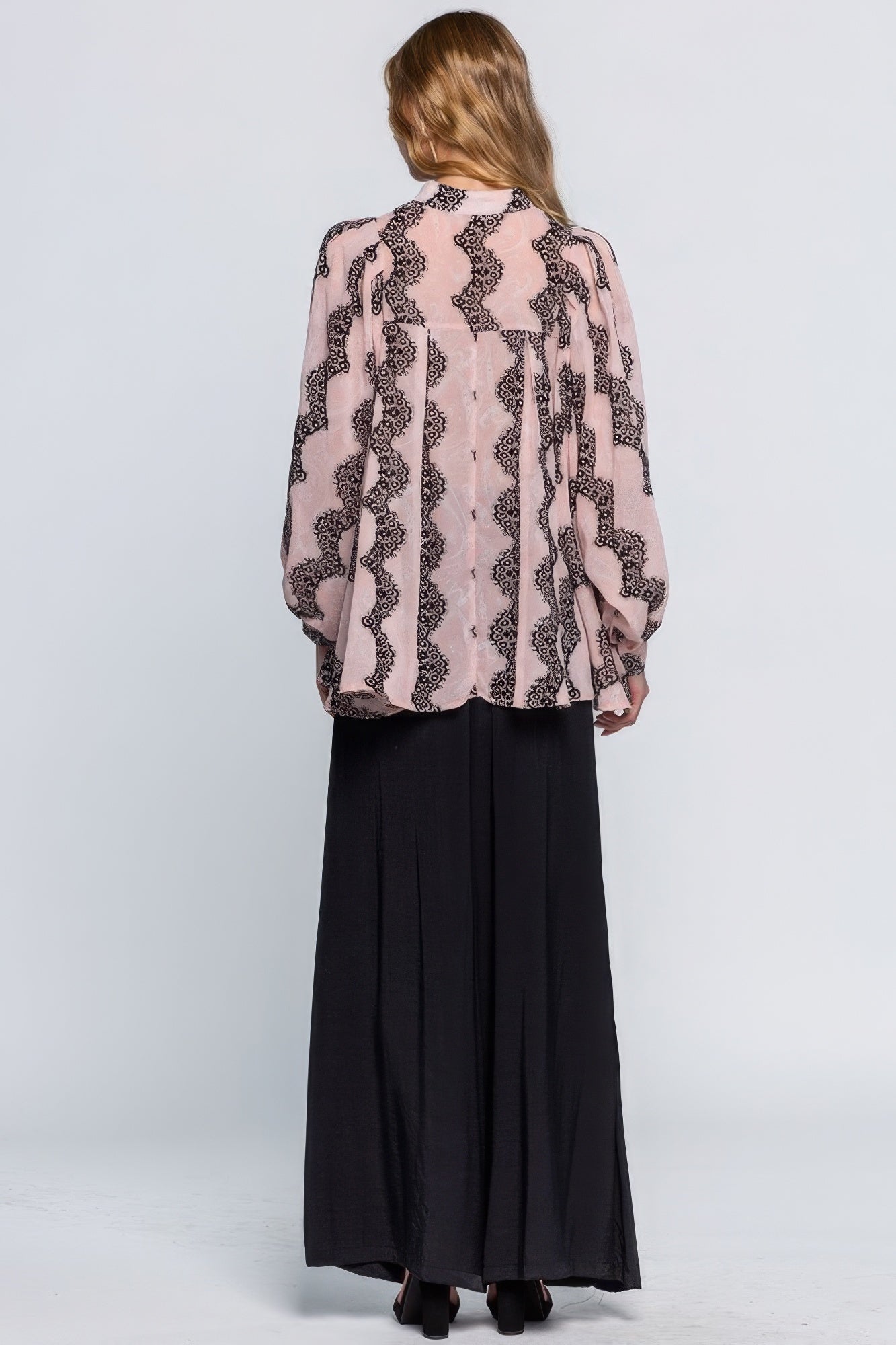 See Through Shirt With Lace Detail - All Season Fashion