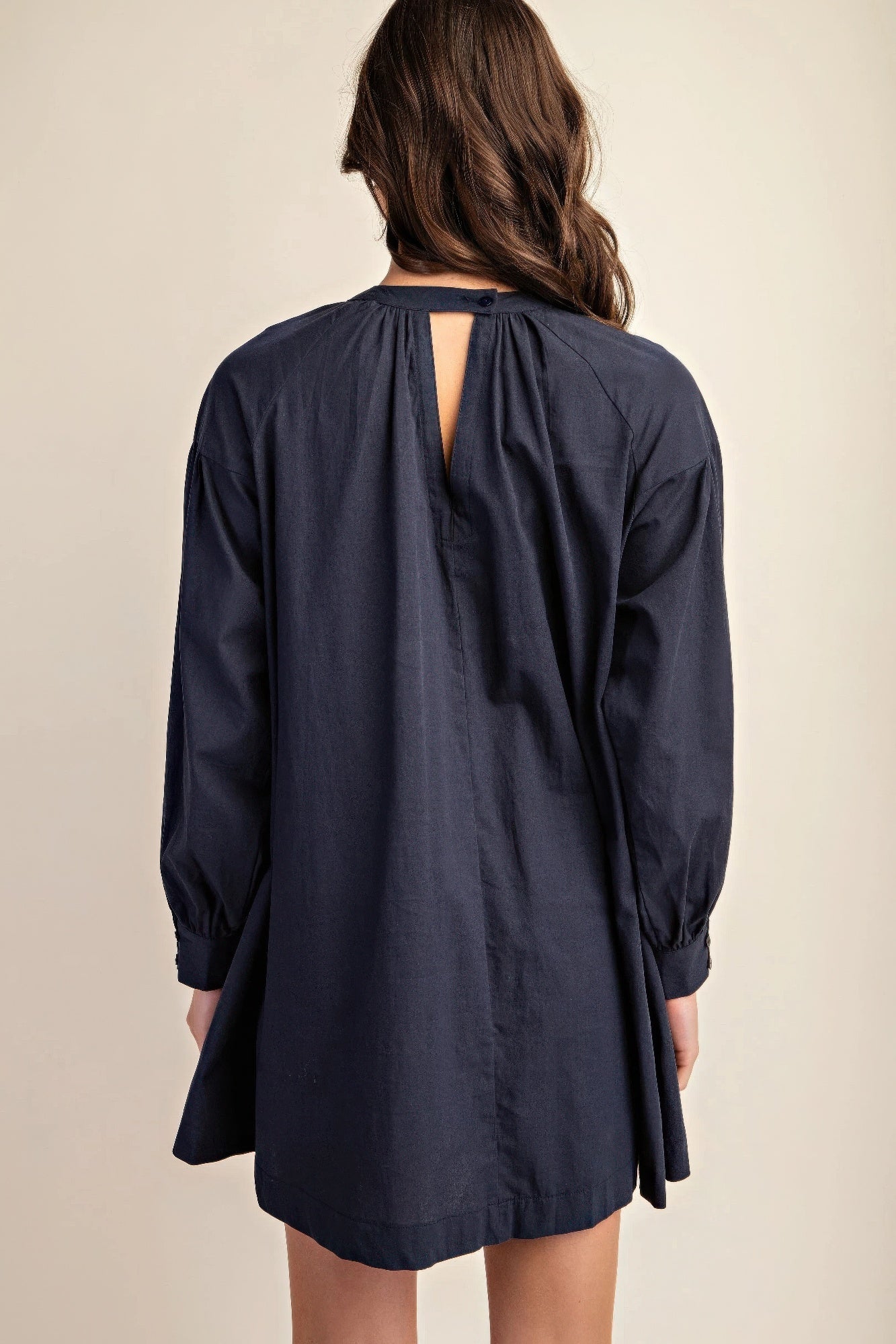 Long sleeve mini dress with lace detail - All Season Fashion