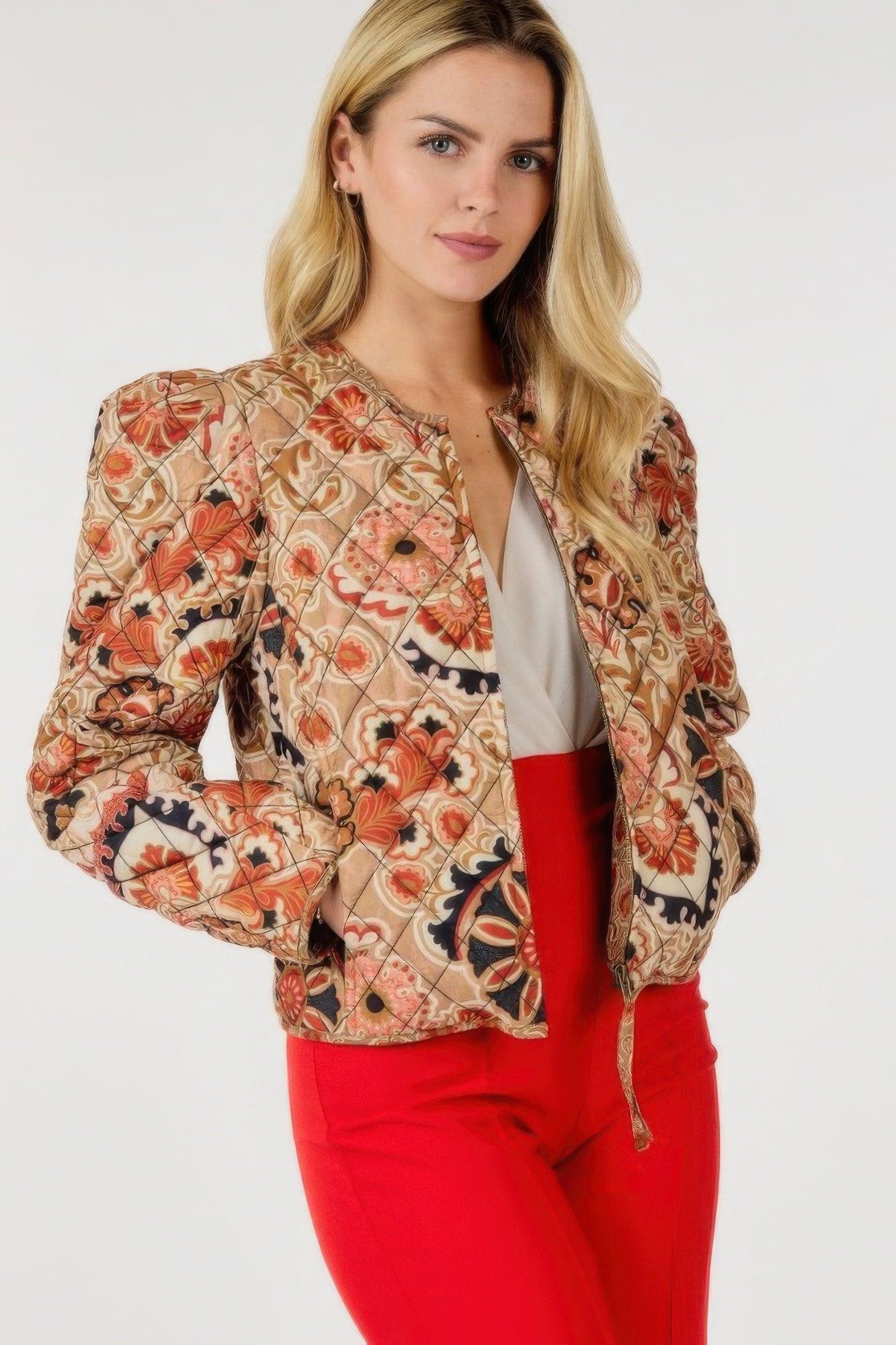 Zip Up Multi-print Jacket - All Season Fashion