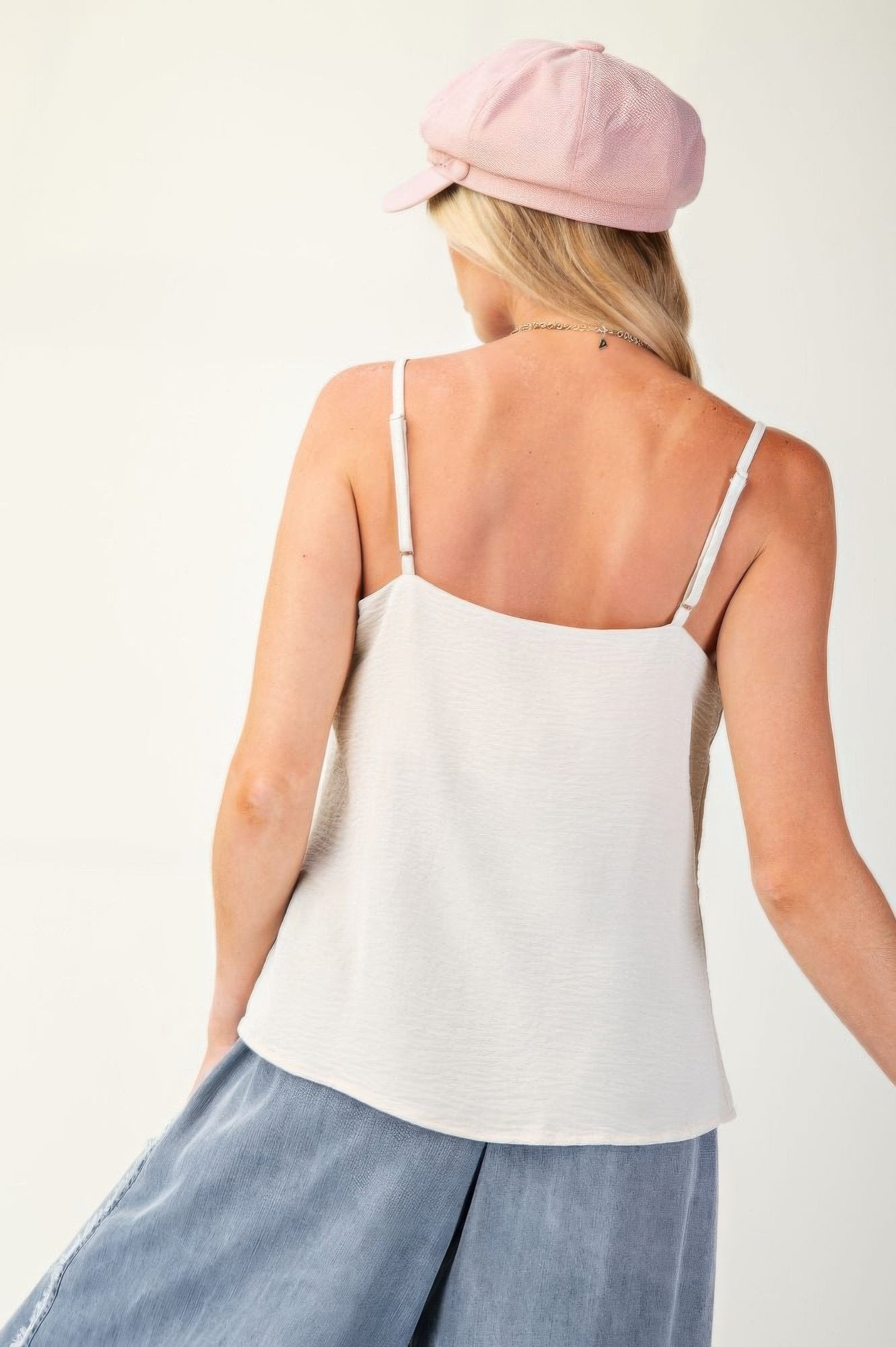 Laced textured poly woven camisole - All Season Fashion