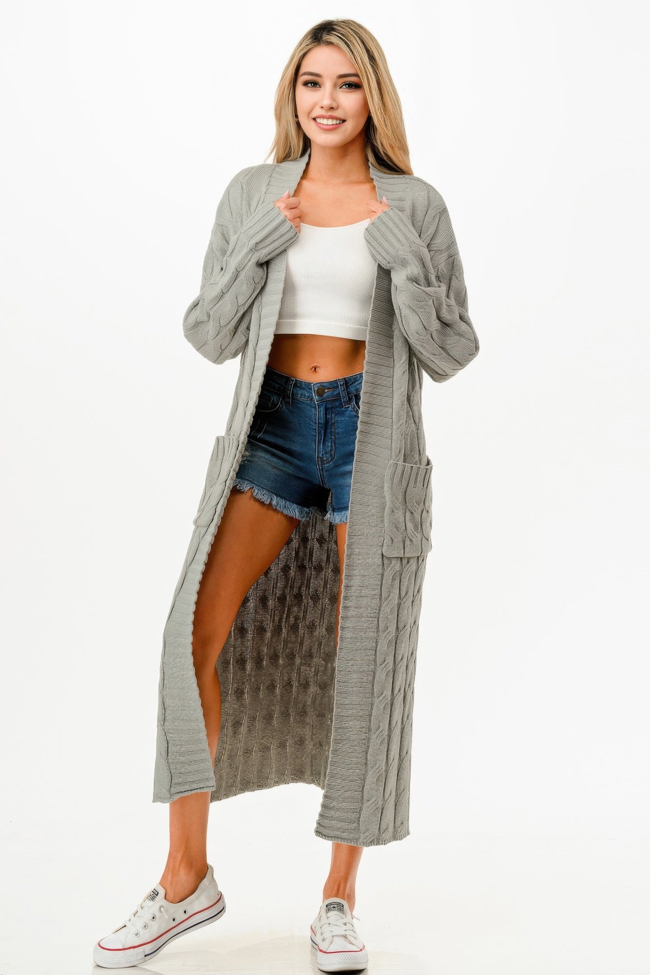 Cable Sweater Long Cardigan - All Season Fashion