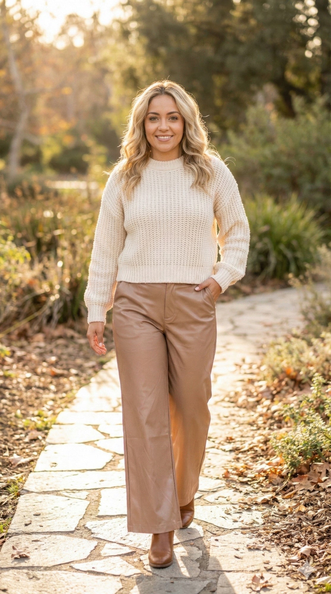Faux Leather Wide Leg Pants - All Season Fashion