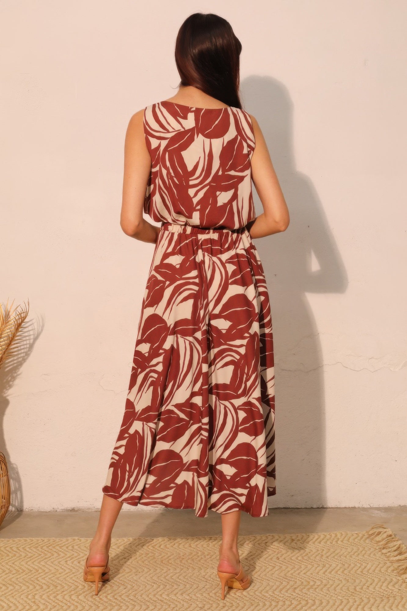 Lucca Leaf Midi Swing Skirt - All Season Fashion