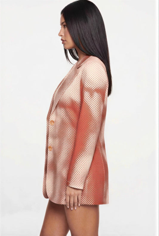 Notched Collar Mini Dress Blazer - All Season Fashion