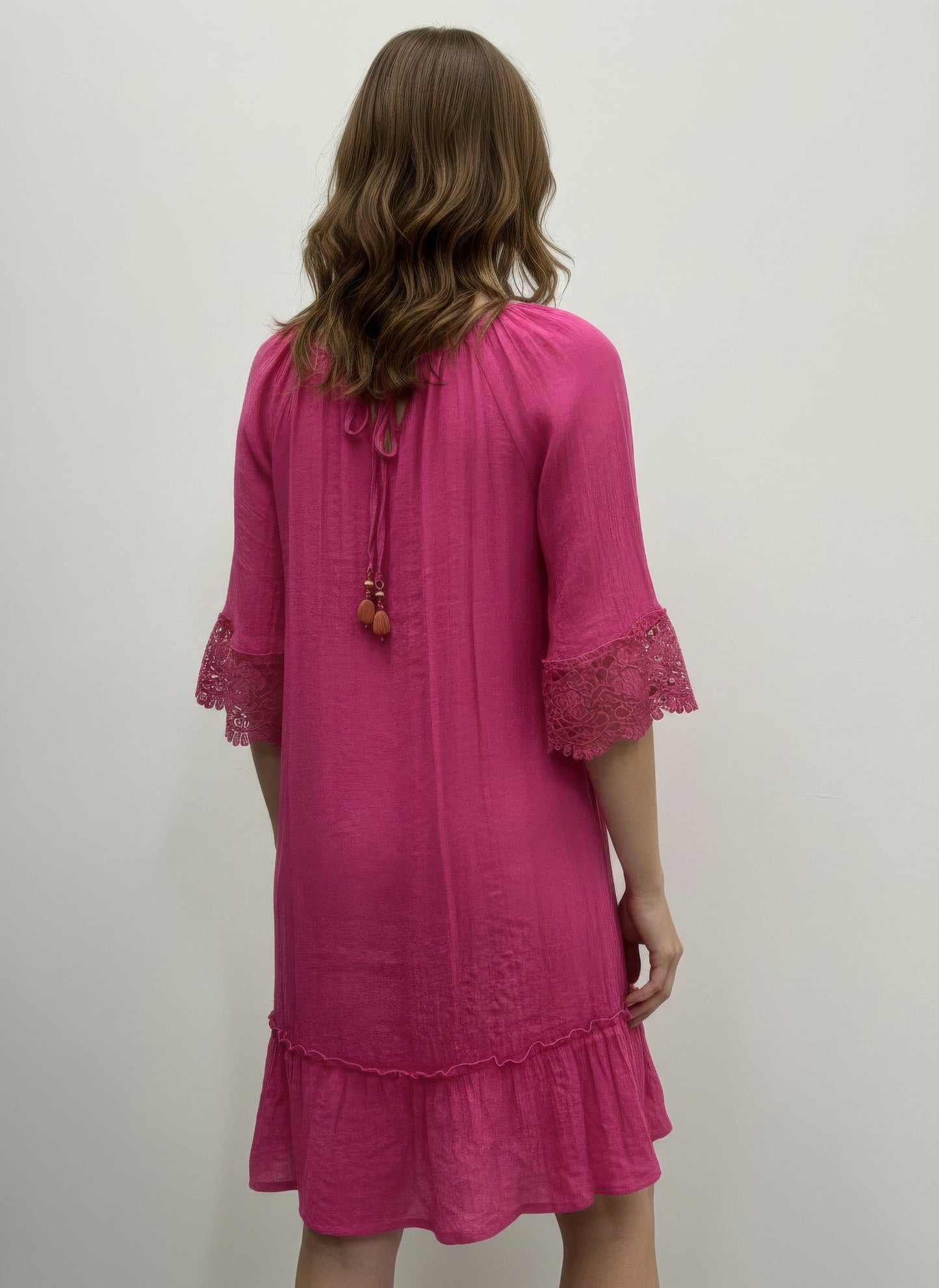Mlle Gabrielle Solid Elbow Sleeve Dress - All Season Fashion