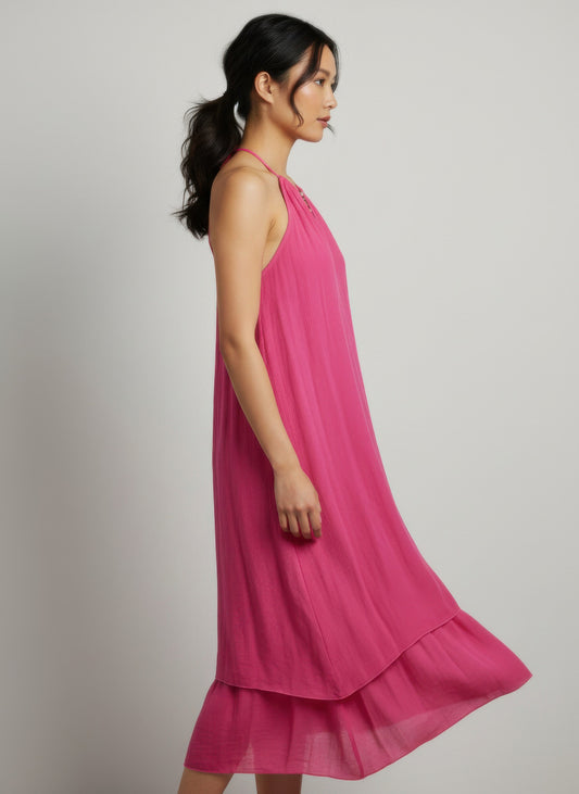 Mlle Gabrielle Solid Sleeveless Dress - All Season Fashion