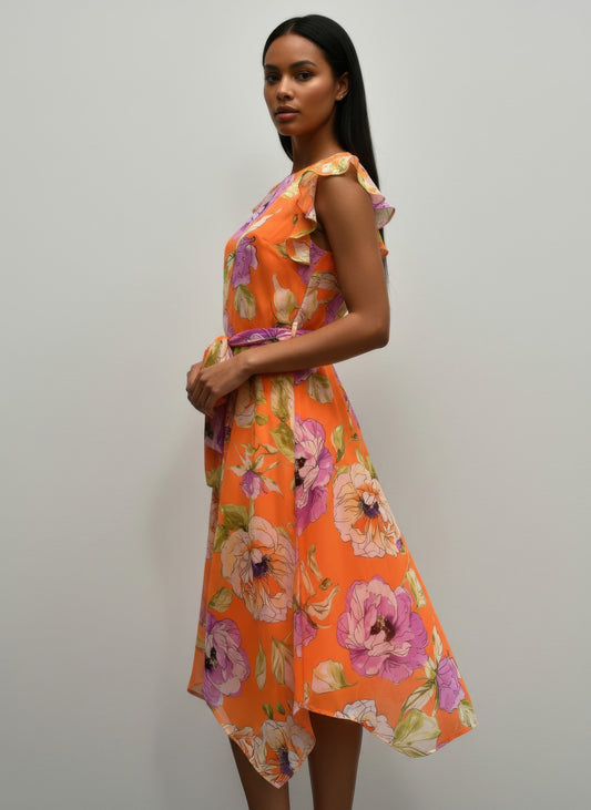 Shelby & Palmer Floral Ruffled Sleeve - All Season Fashion