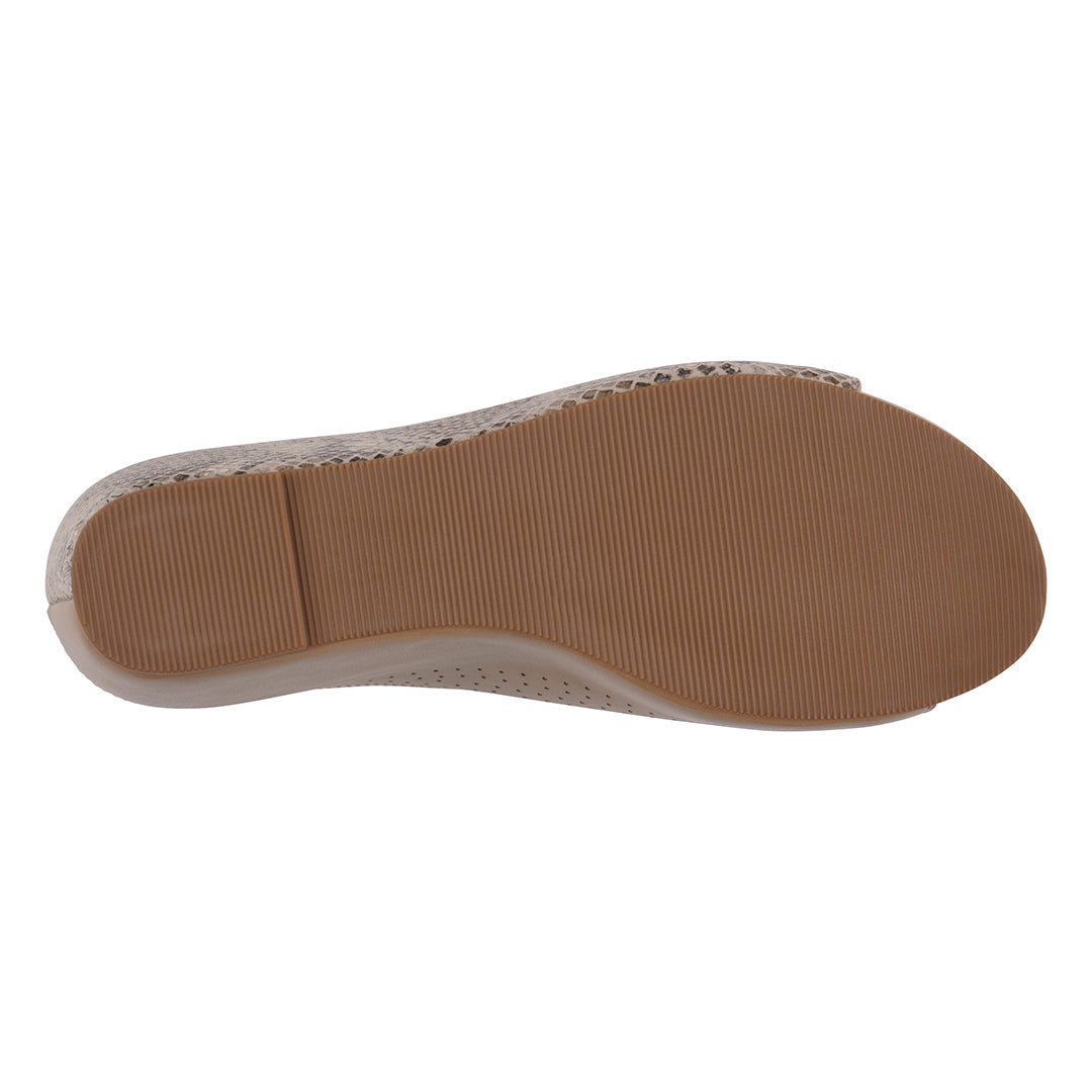 Women's Dacia Tan Snake-Skin Wedge Sandals