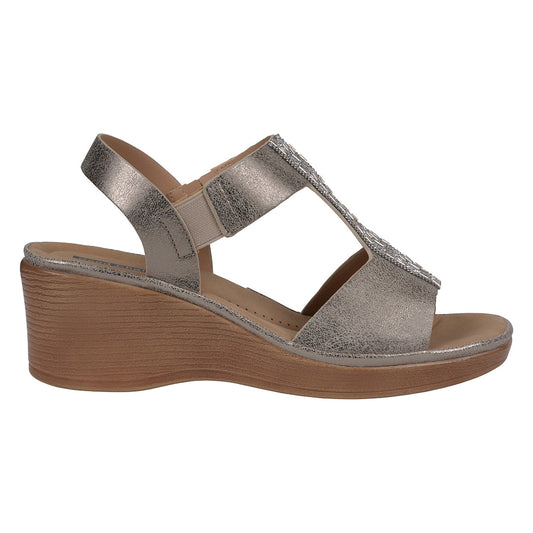 Women's Elissa Pewter Embellished Wedge Sandals