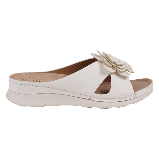 Women's Claire White Cushioned Footbed Sandals
