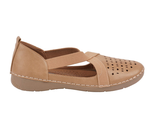 Women's Genny Tan Perforated Casual Flats