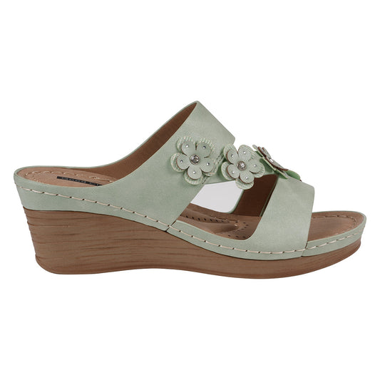 Women's Halia Sage Floral Wedge Sandals