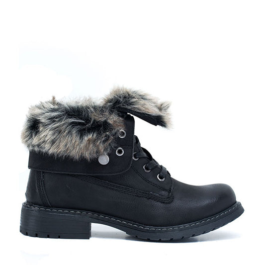 Trudie Black Combat Bootie