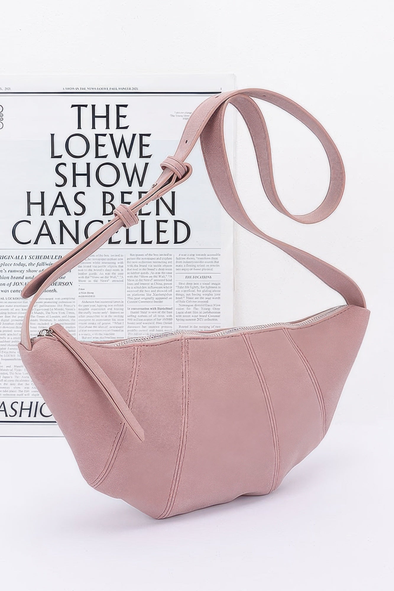 Faux Suede Croissant Bag - All Season Fashion