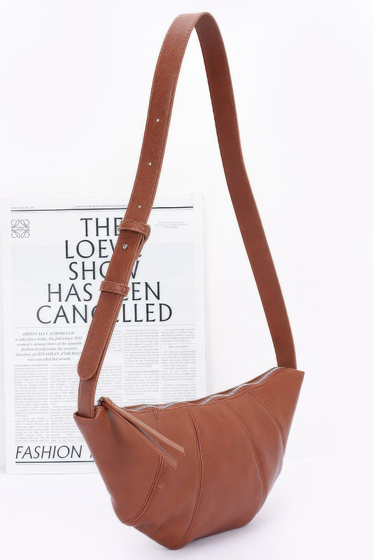 Faux Leather Croissant Bag - All Season Fashion