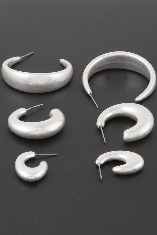 Minimal Open Hoop Earrings Set - All Season Fashion