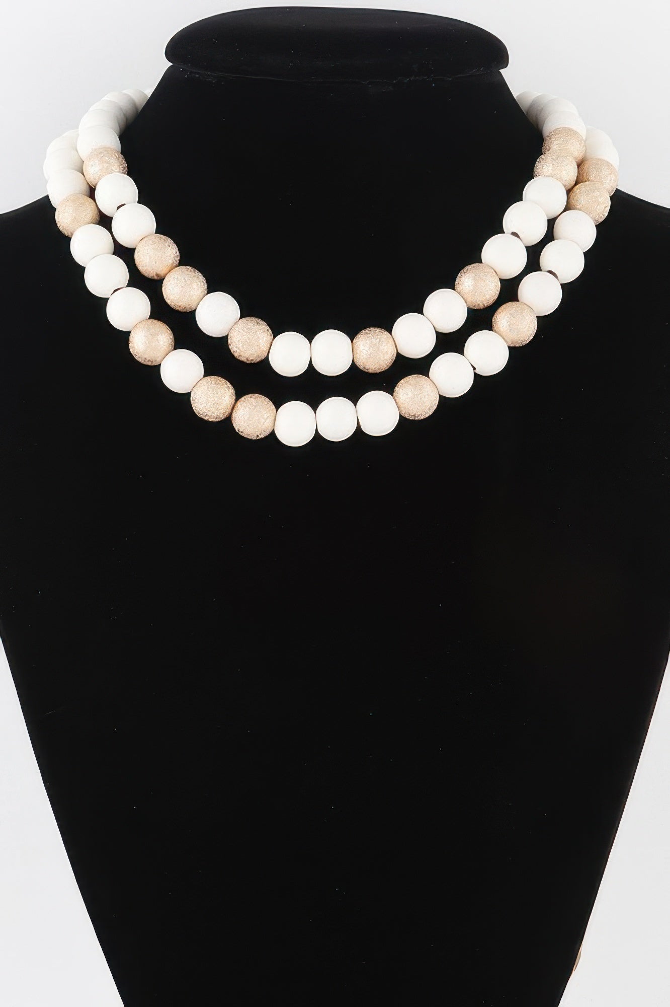Two Toned Bead Necklace - All Season Fashion