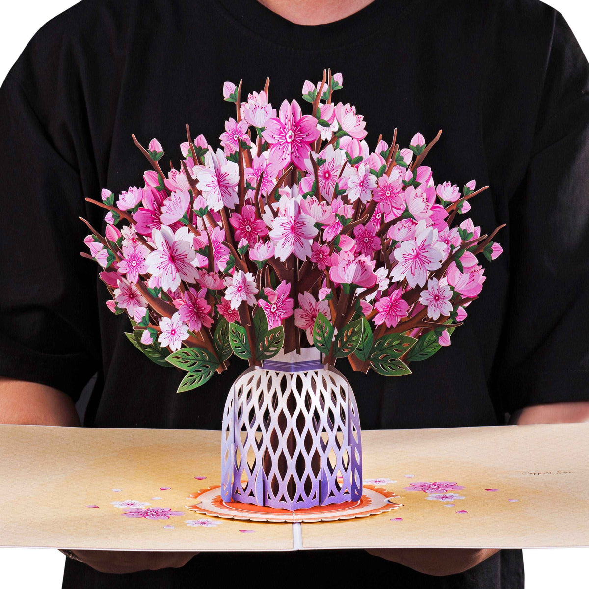 HugePop Cherry Blossom Pop Up Flower Bouquet with Detachable Flowers