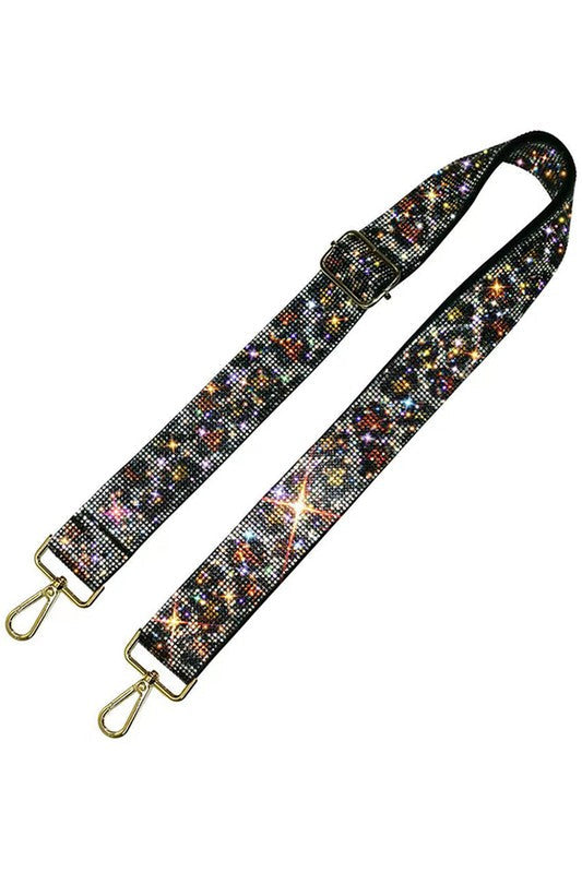 1.5 Inches Leopard Rhinestone Guitar Strap