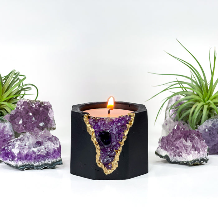 AMETHYST CANDLE HOLDER | DARK
