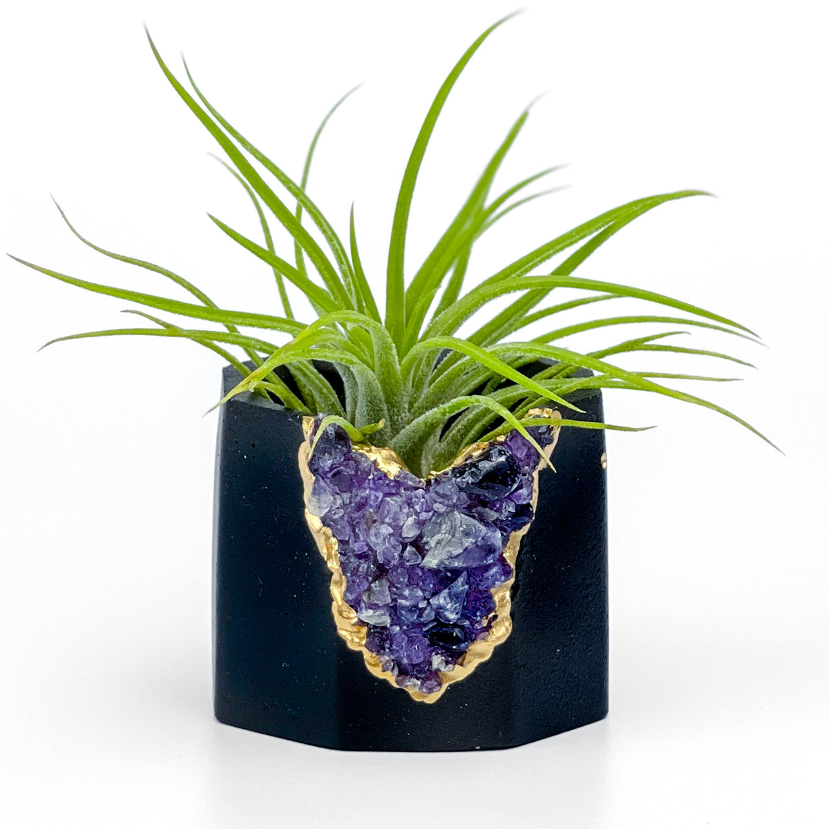 Black AMETHYST GEODE PLANTER