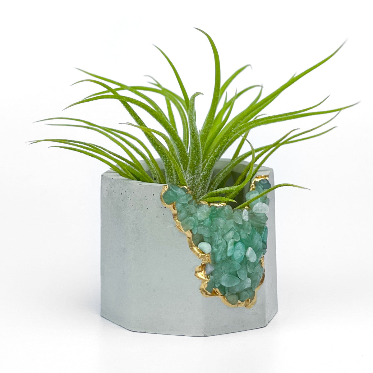 GREEN AVENTURINE GEODE PLANTER
