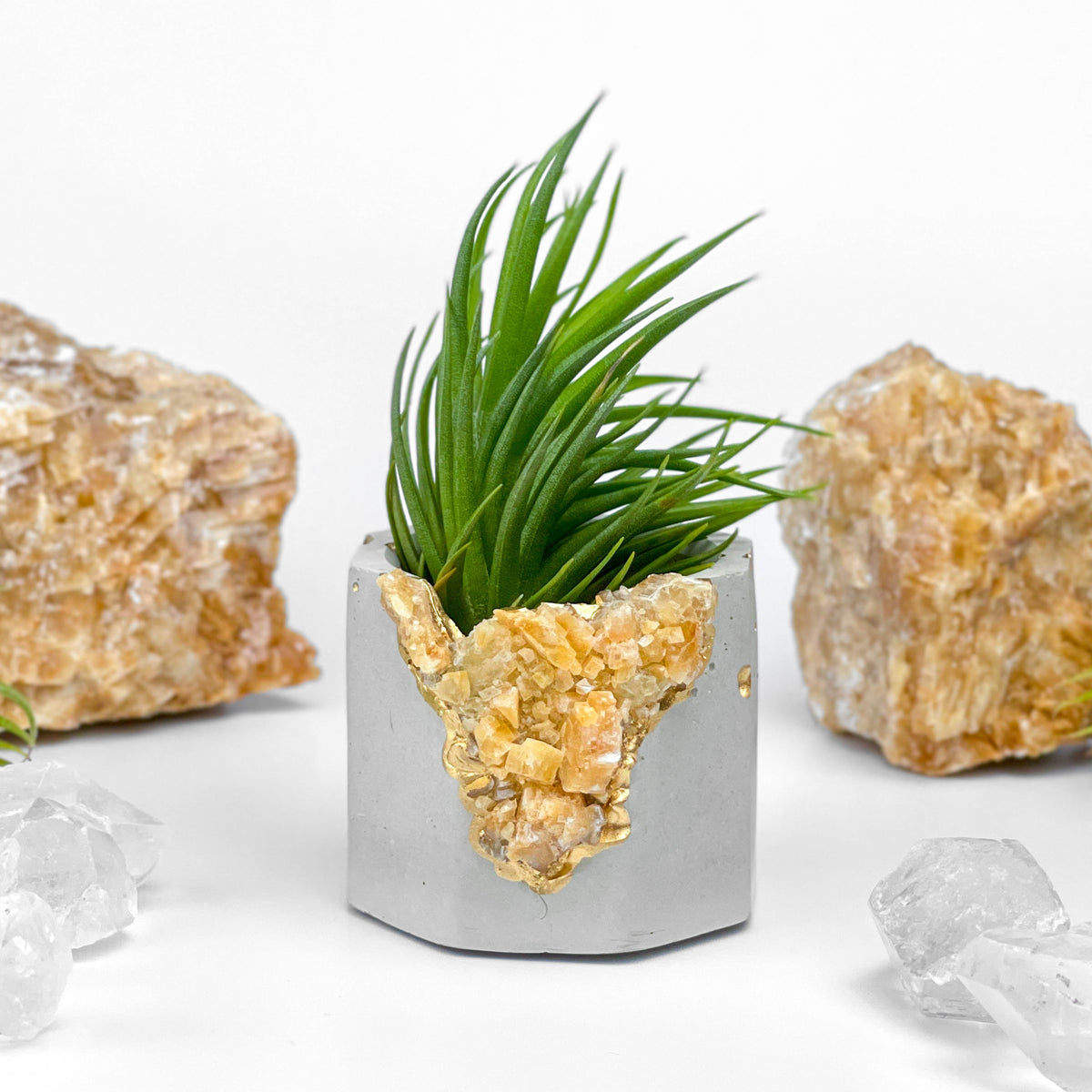 ORANGE CALCITE GEODE PLANTER