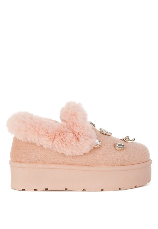 Zeta Charm Detail Slip On Snow Boots