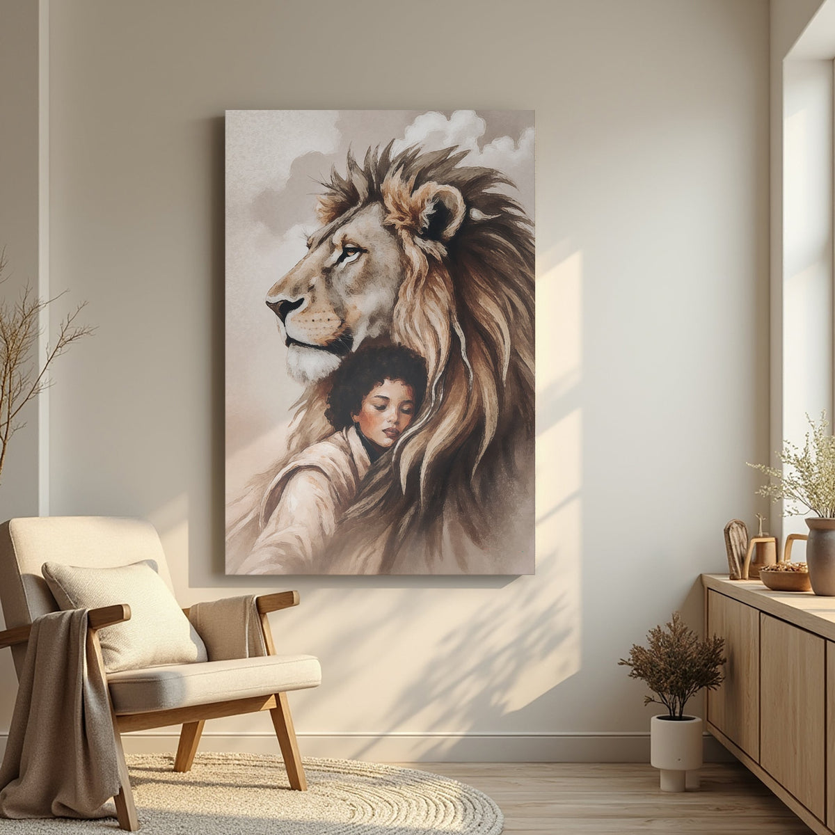 Lion And Girl Faith Wall Art