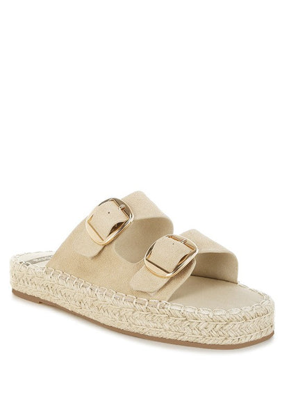 Kuopa Genuine Soft Leather Espadrille Flatform