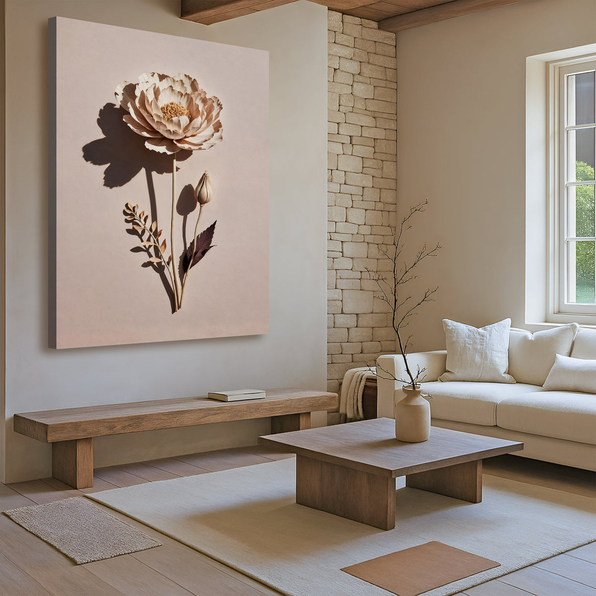 Minimalist Lone Flower Wall Art