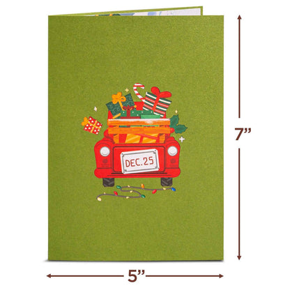 Christmas Red Truck Pop Up Card