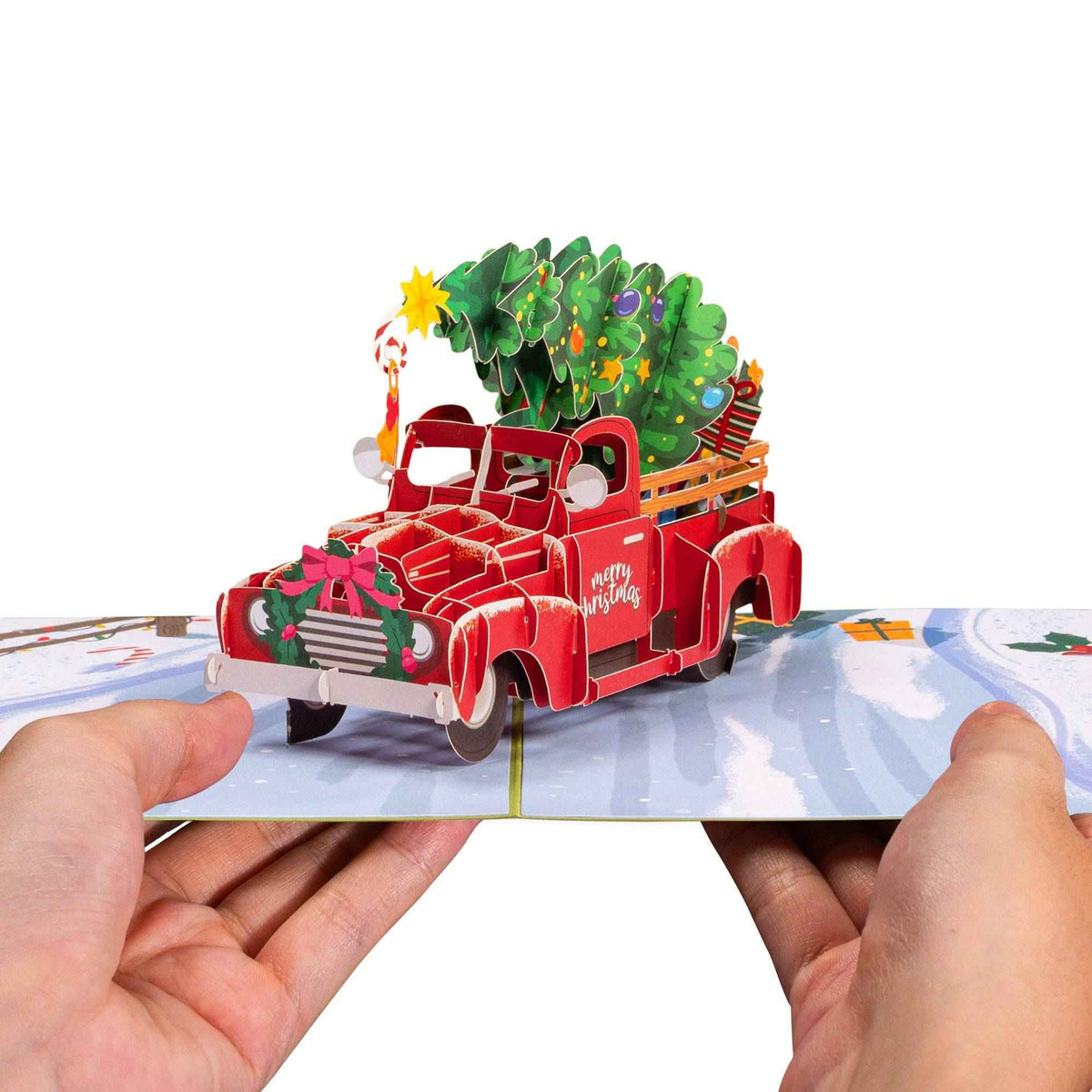 Christmas Red Truck Pop Up Card