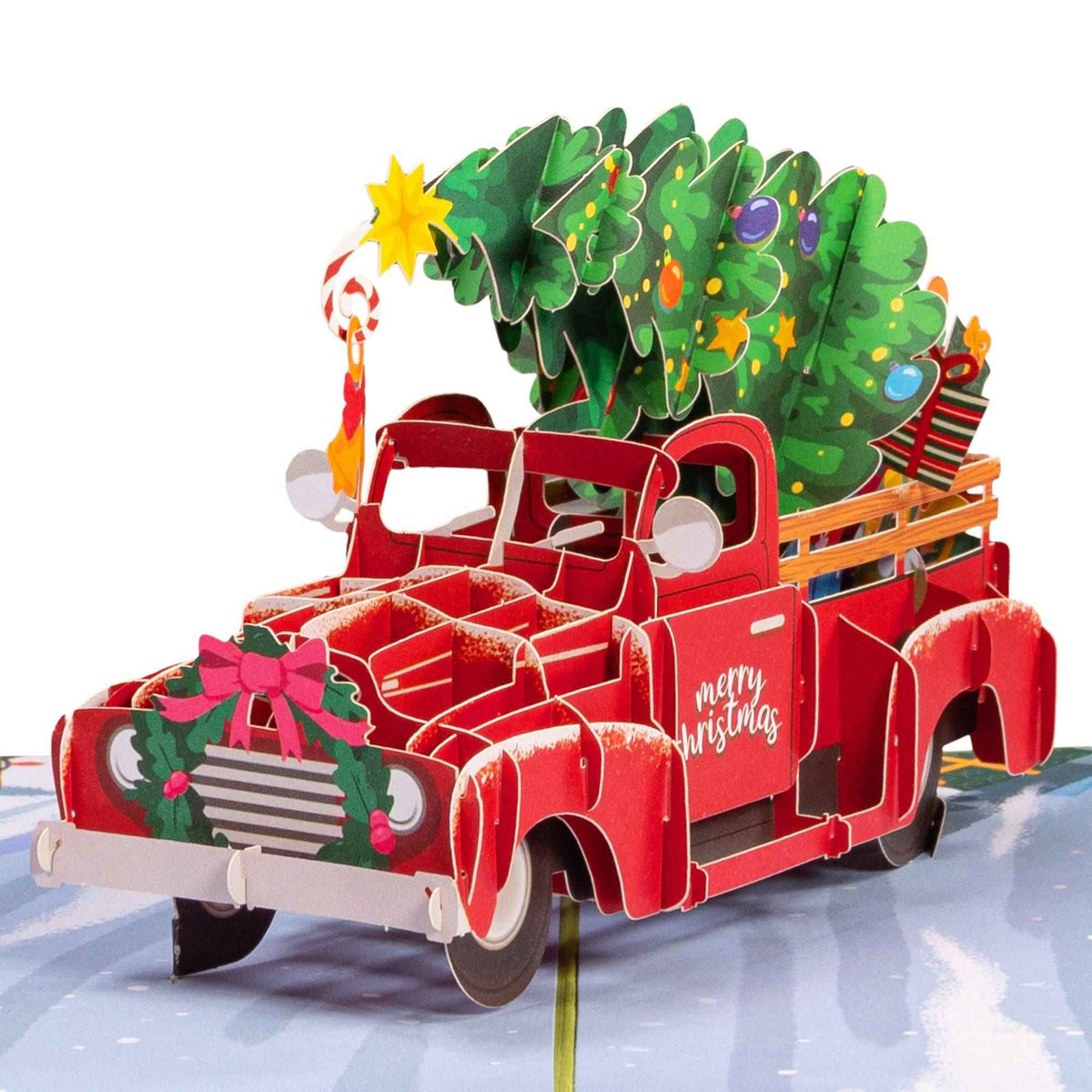 Christmas Red Truck Pop Up Card