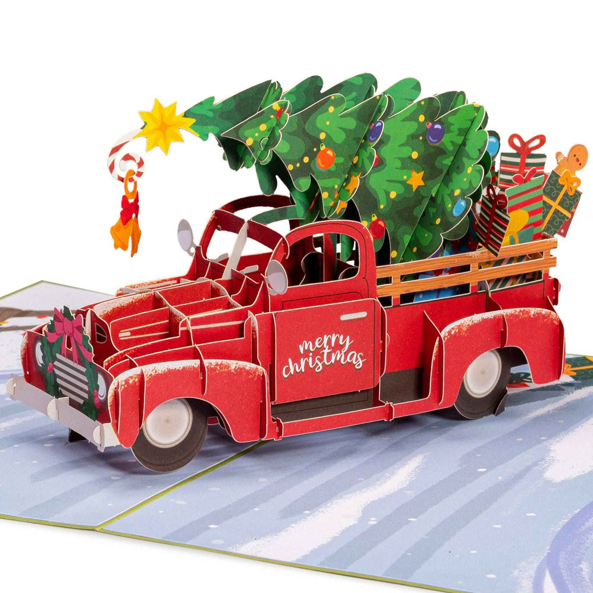 Christmas Red Truck Pop Up Card