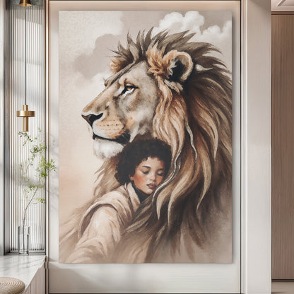 Lion And Girl Faith Wall Art