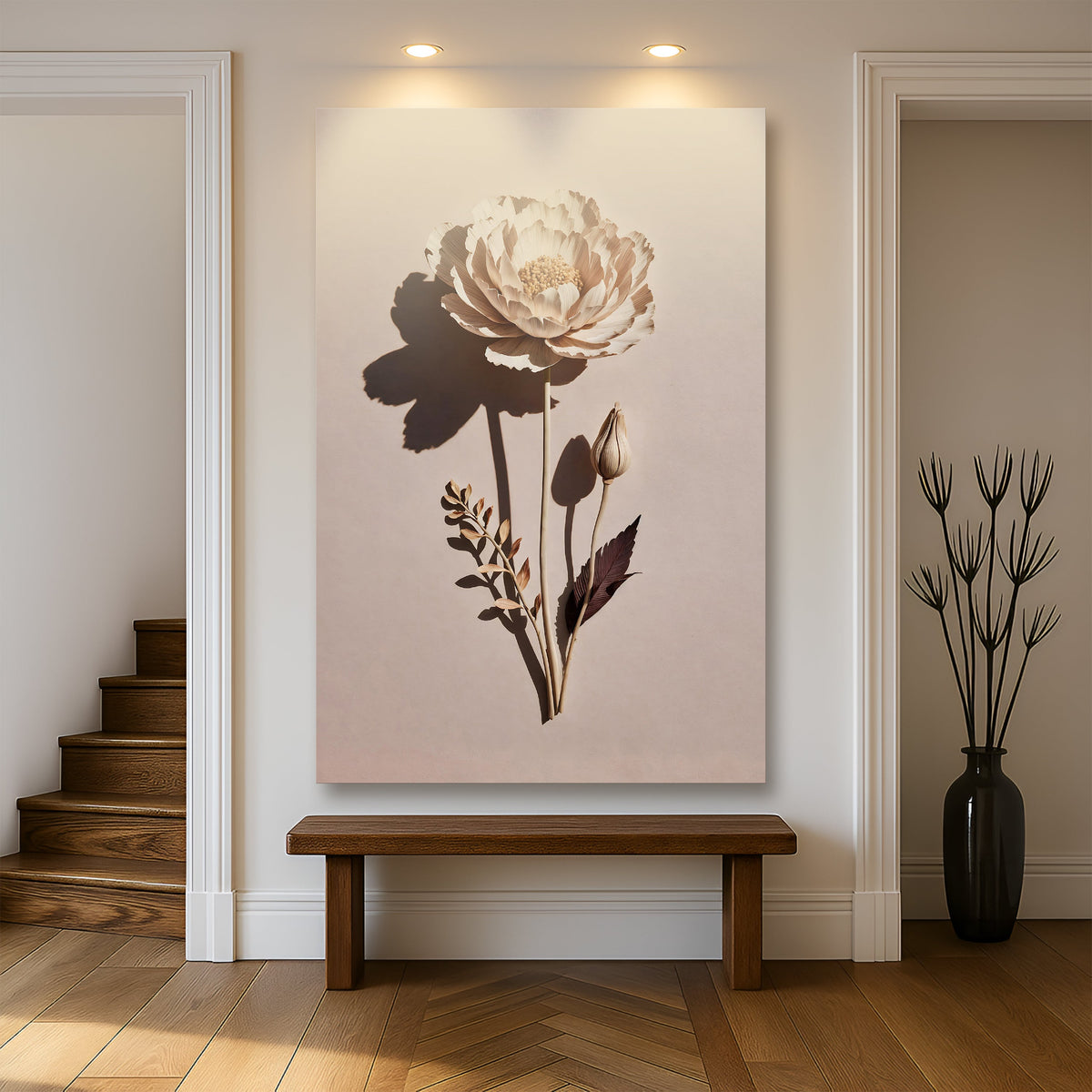 Minimalist Lone Flower Wall Art