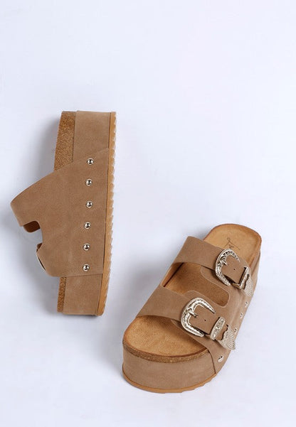 Zaphod Faux Leather Flatform Slip Ons