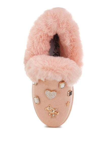 Zeta Charm Detail Slip On Snow Boots