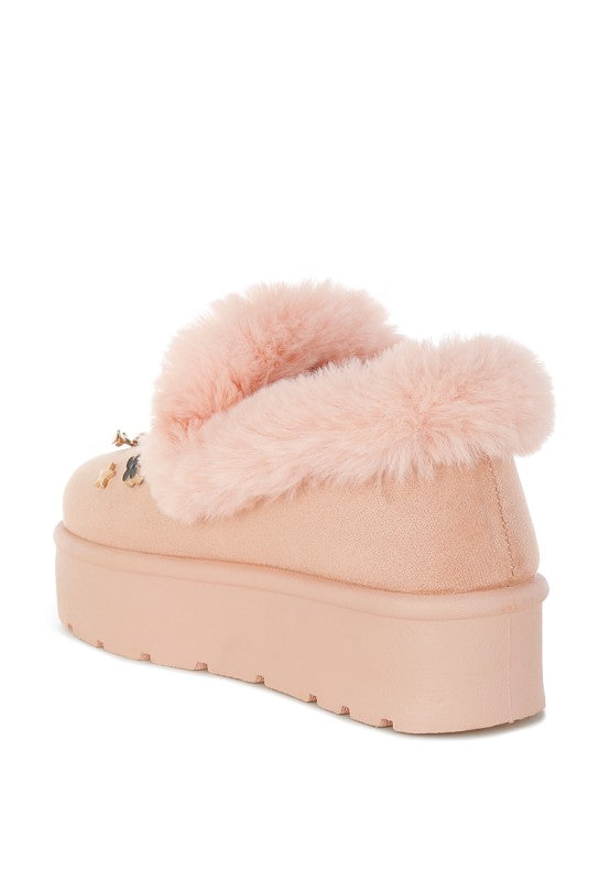 Zeta Charm Detail Slip On Snow Boots