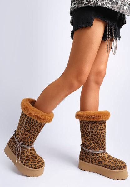 Olonya Fur Collar Anti-Skid Snow Boots