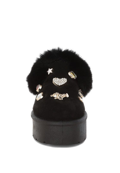 Zeta Charm Detail Slip On Snow Boots