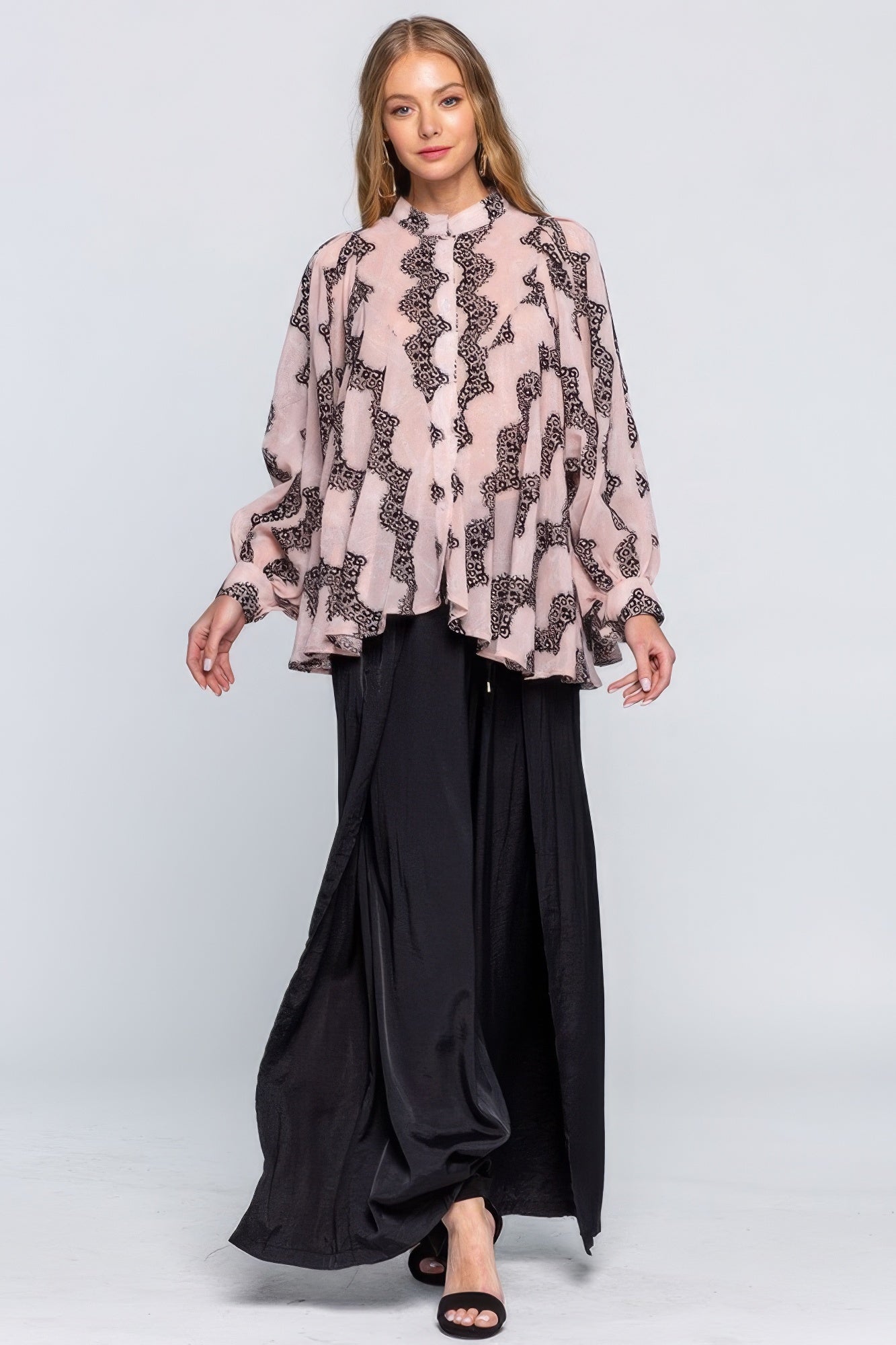 See Through Shirt With Lace Detail - All Season Fashion