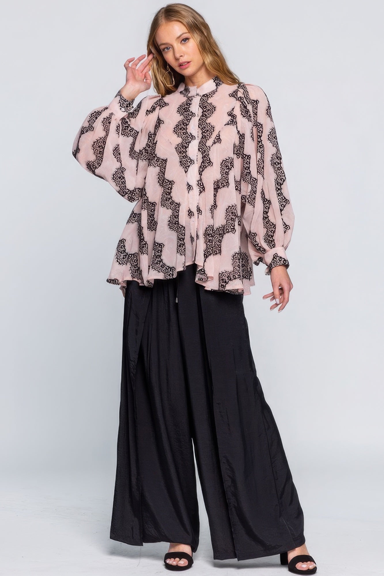See Through Shirt With Lace Detail - All Season Fashion
