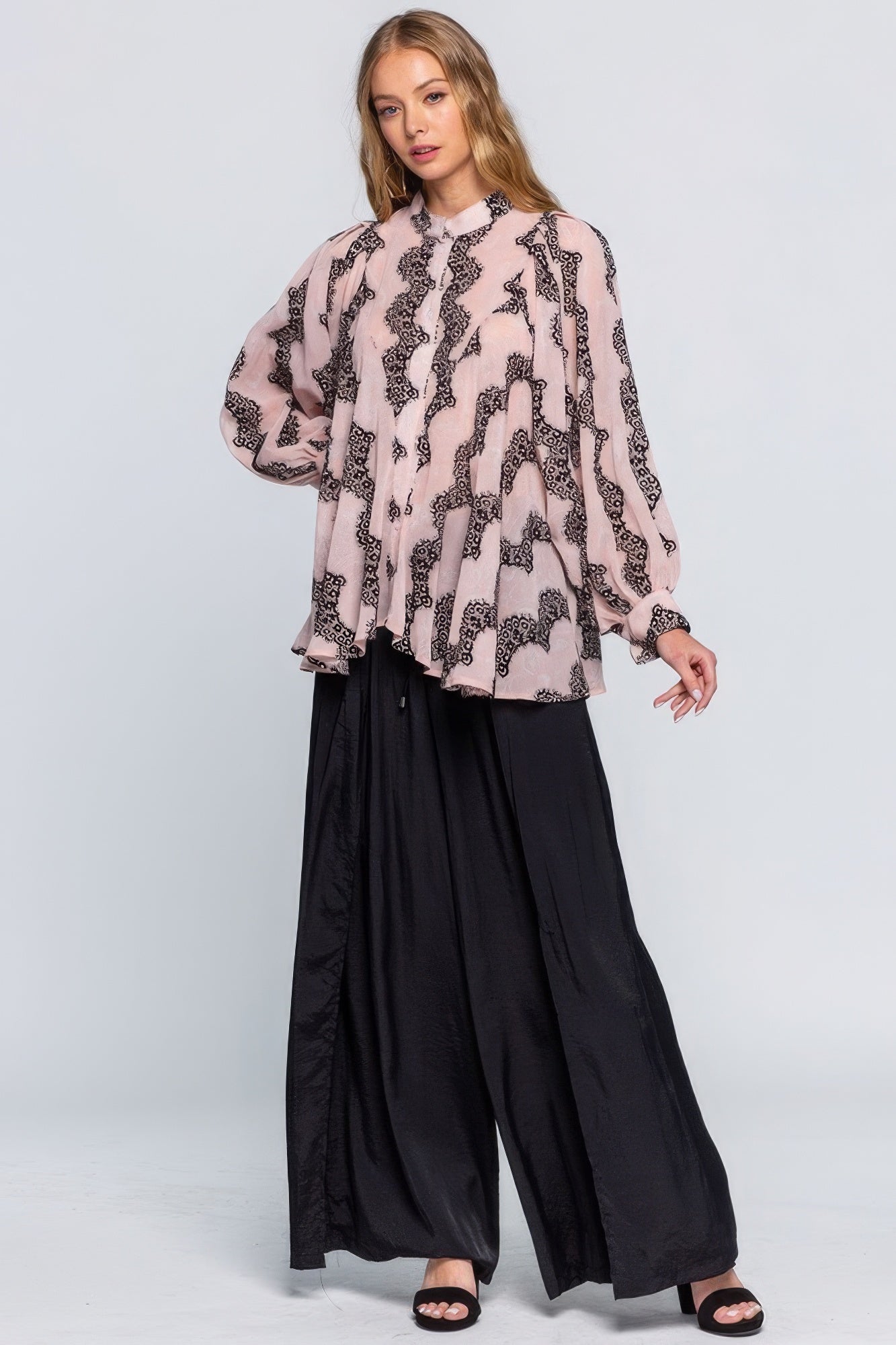 See Through Shirt With Lace Detail - All Season Fashion