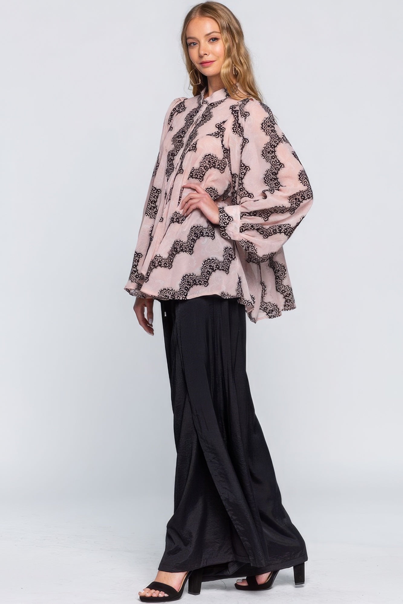 See Through Shirt With Lace Detail - All Season Fashion