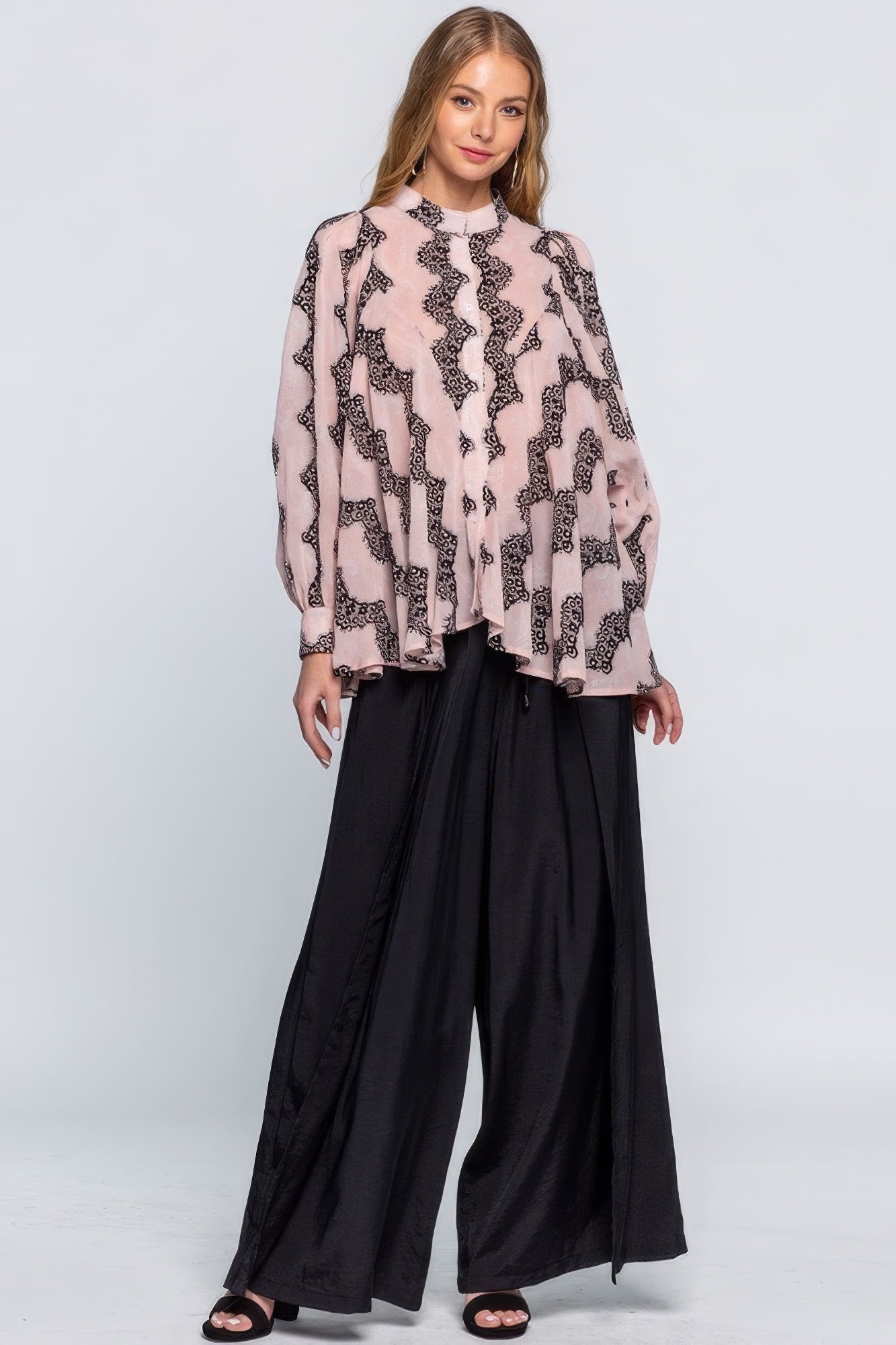 See Through Shirt With Lace Detail - All Season Fashion