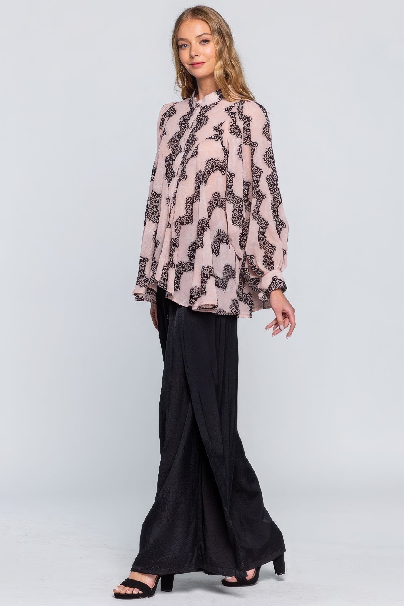 See Through Shirt With Lace Detail - All Season Fashion