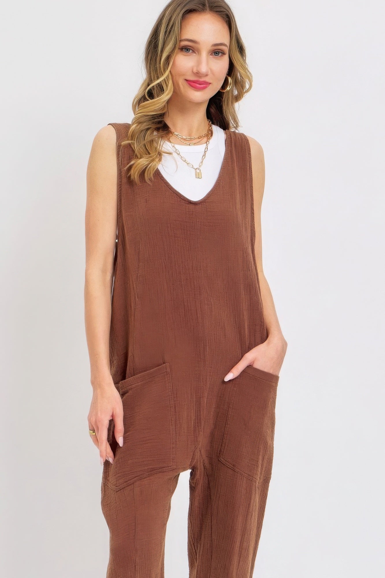 Mineral Washed Summer Jumpsuit - All Season Fashion
